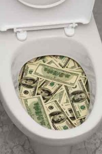 money toilet